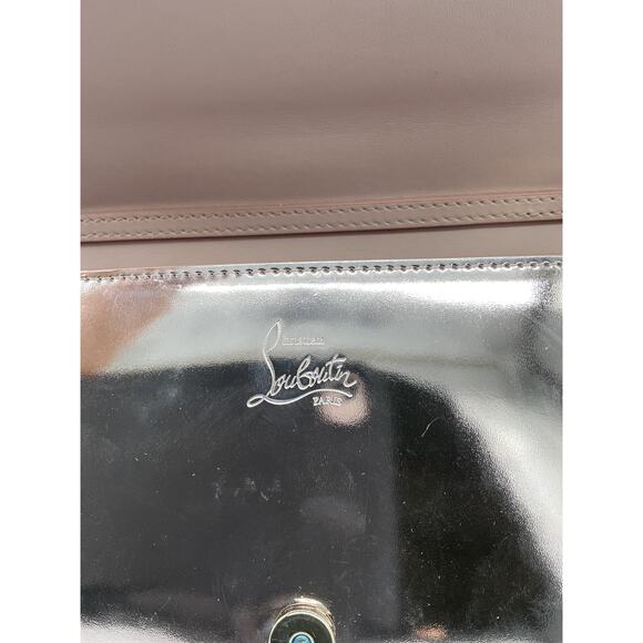 Metallic Pink Christian Louboutin Spiked 'Paloma' Clutch - Picture 7 of 8